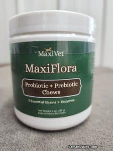 A jar of probiotics for dogs